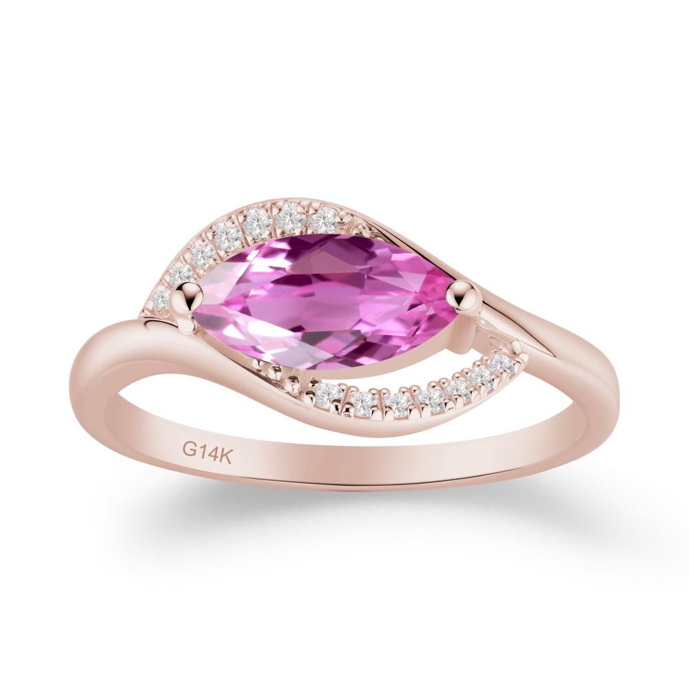 Leaf Pink Sapphire Bypass Ring - LUO Jewelry #metal_14k rose gold
