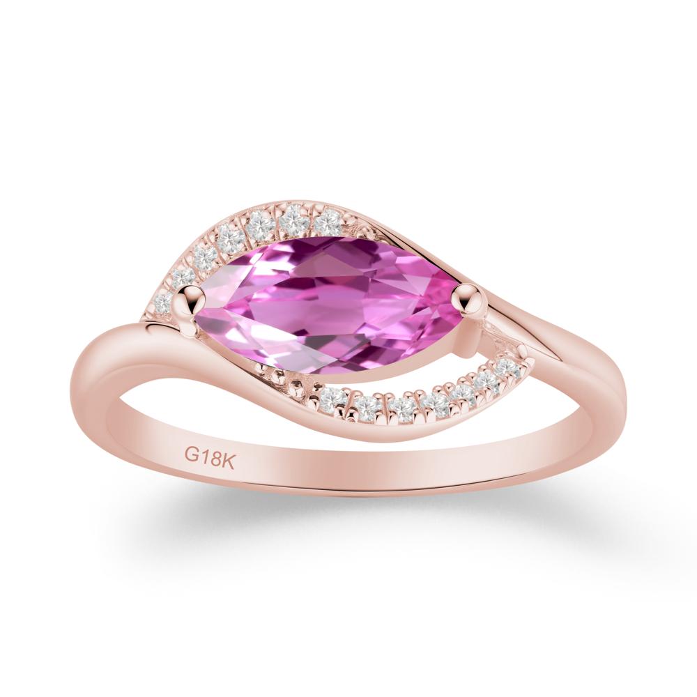 Leaf Pink Sapphire Bypass Ring - LUO Jewelry #metal_18k rose gold