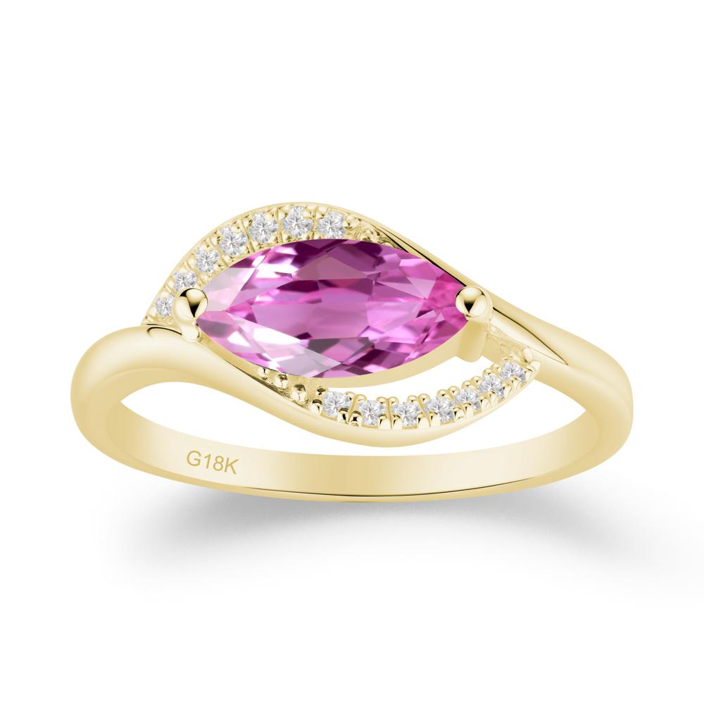 Leaf Pink Sapphire Bypass Ring - LUO Jewelry #metal_18k yellow gold