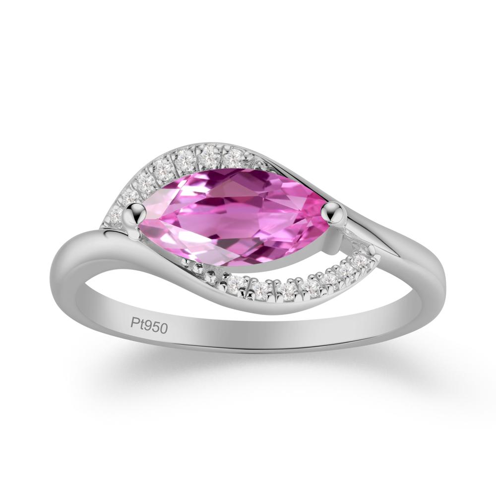 Leaf Pink Sapphire Bypass Ring - LUO Jewelry #metal_platinum