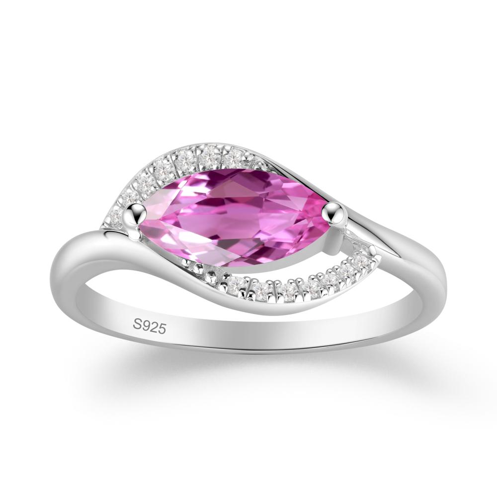 Leaf Pink Sapphire Bypass Ring - LUO Jewelry #metal_sterling silver