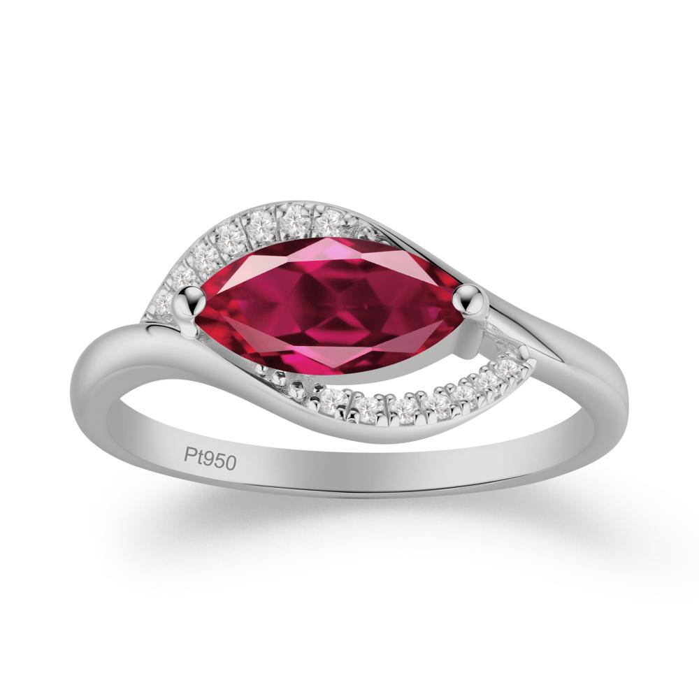 Unique Bypass Ruby Engagement Ring - LUO Jewelry #metal_platinum