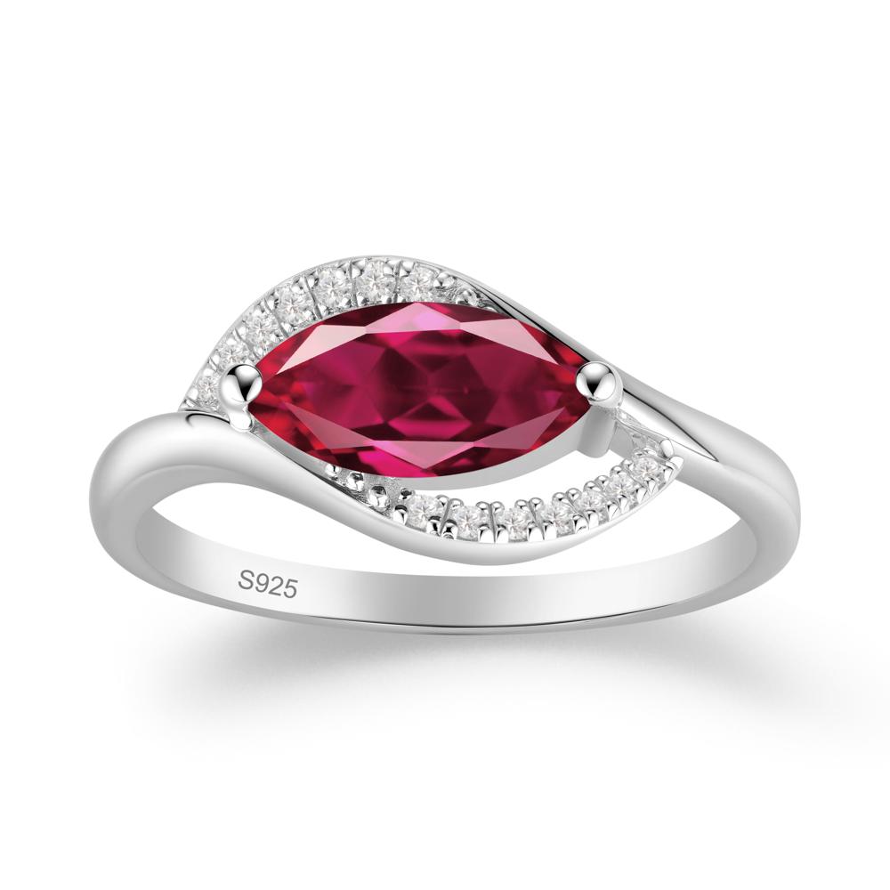 Unique Bypass Ruby Engagement Ring - LUO Jewelry #metal_sterling silver
