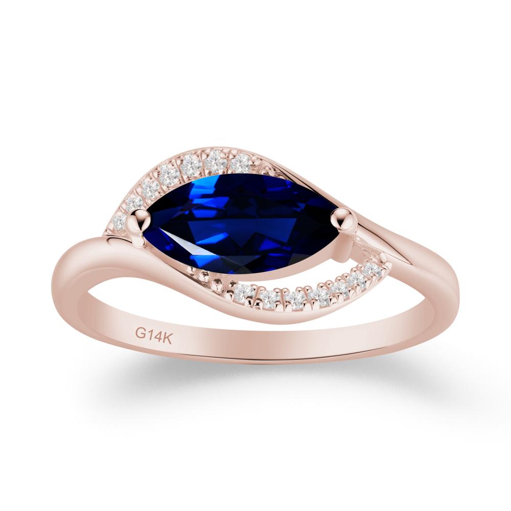 Leaf Sapphire Bypass Ring - LUO Jewelry #metal_14k rose gold