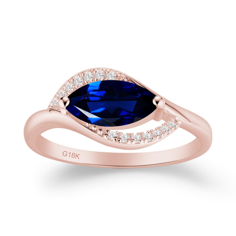 Leaf Sapphire Bypass Ring - LUO Jewelry #metal_18k rose gold