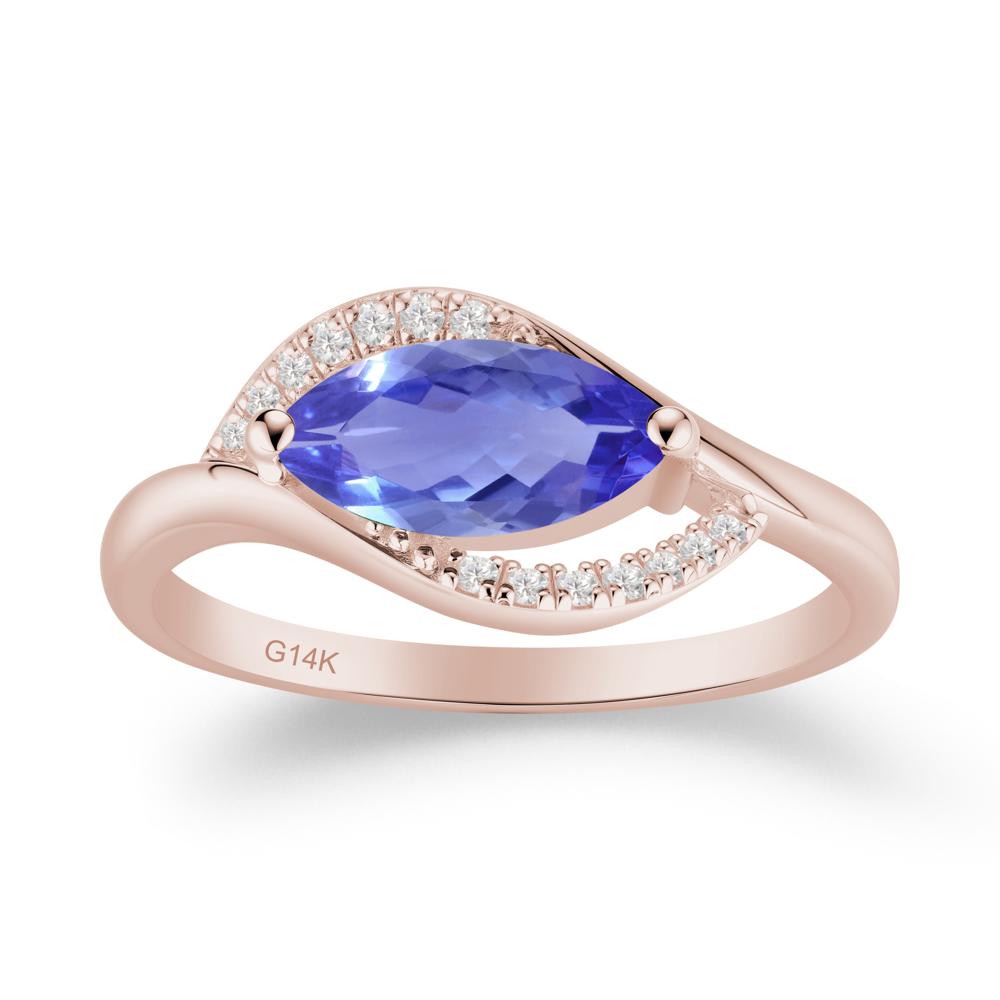 Unique Bypass Tanzanite Engagement Ring - LUO Jewelry #metal_14k rose gold