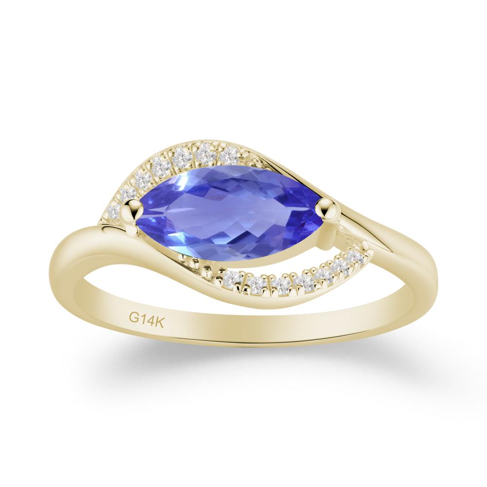 Unique Bypass Tanzanite Engagement Ring - LUO Jewelry #metal_14k yellow gold