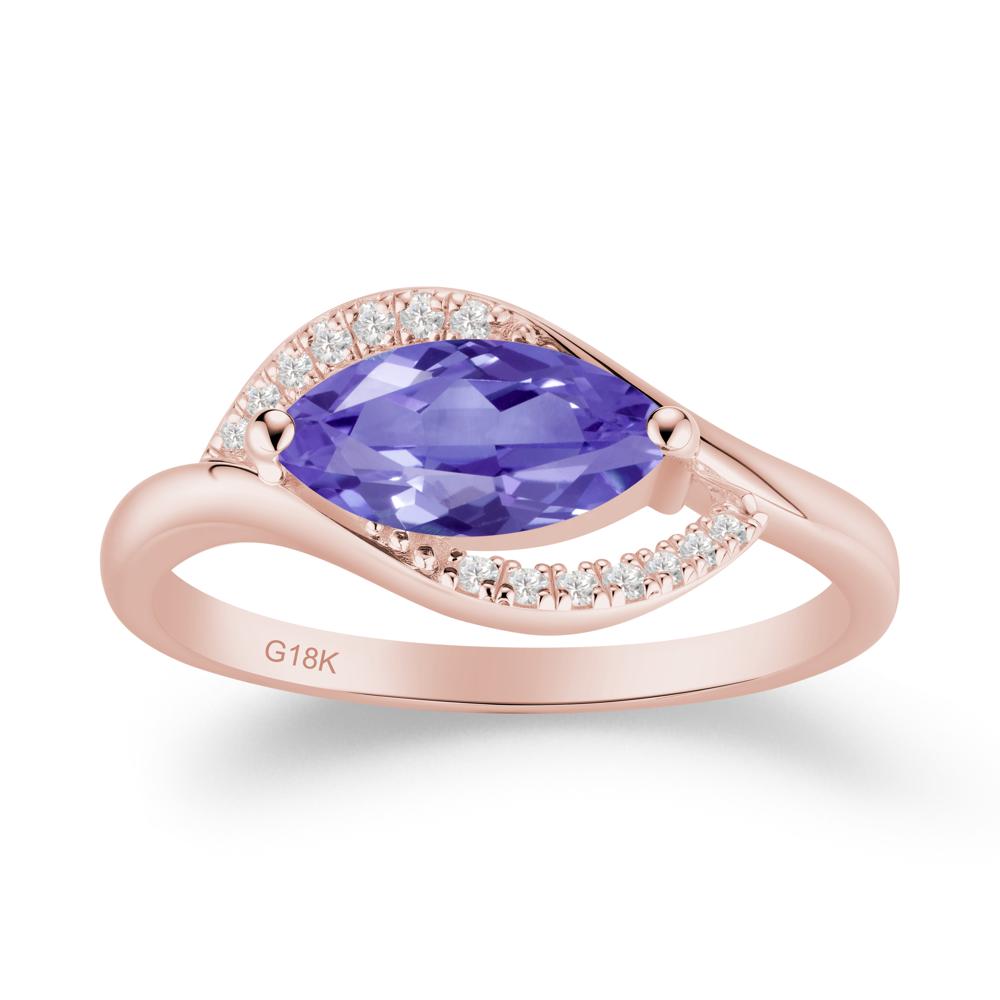 Unique Bypass Tanzanite Engagement Ring - LUO Jewelry #metal_18k rose gold
