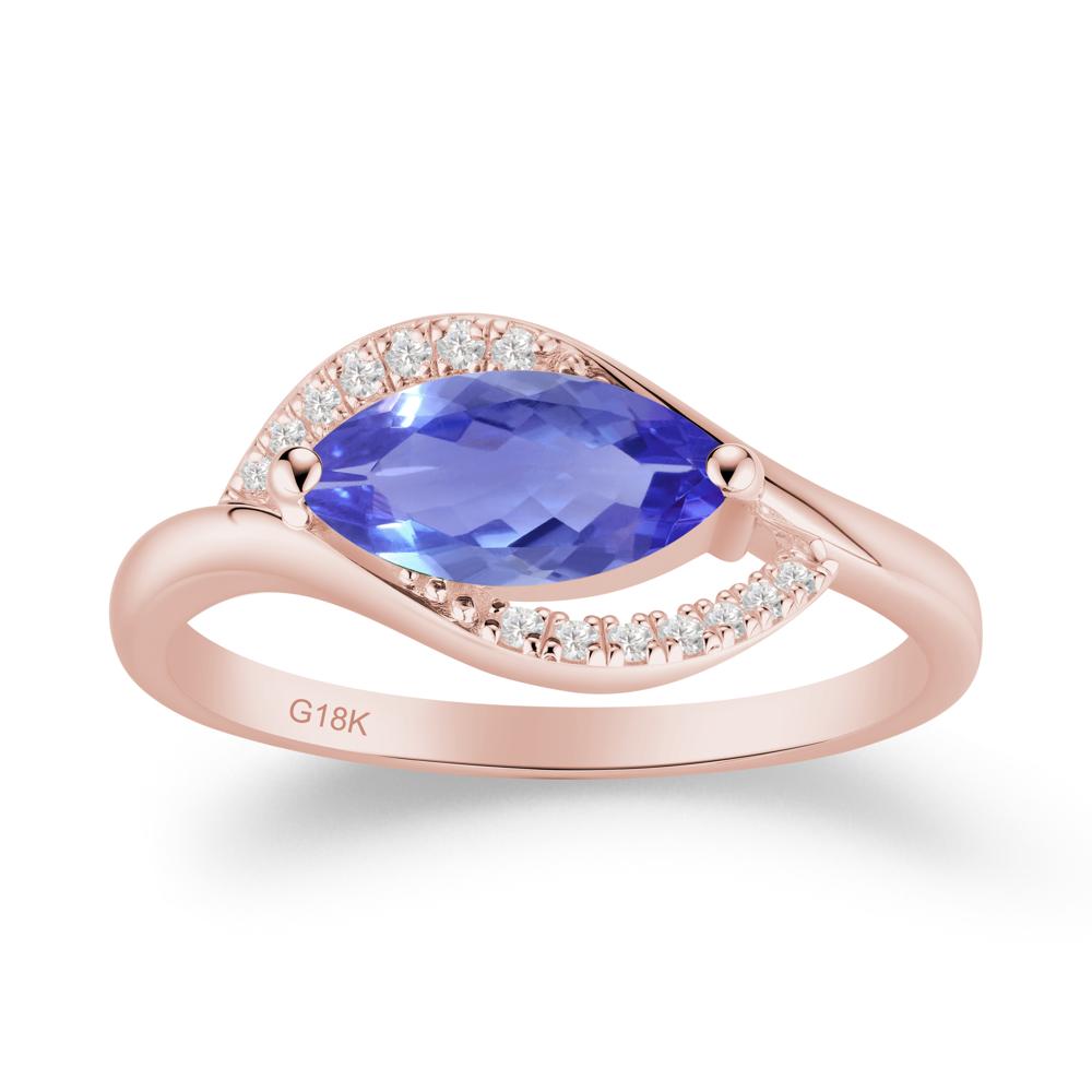 Unique Bypass Tanzanite Engagement Ring - LUO Jewelry #metal_18k rose gold