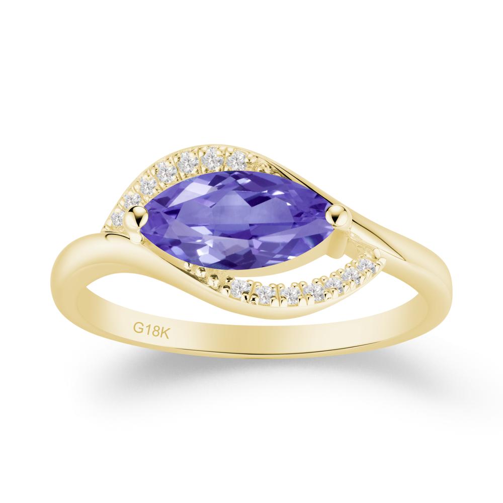 Unique Bypass Tanzanite Engagement Ring - LUO Jewelry #metal_18k yellow gold