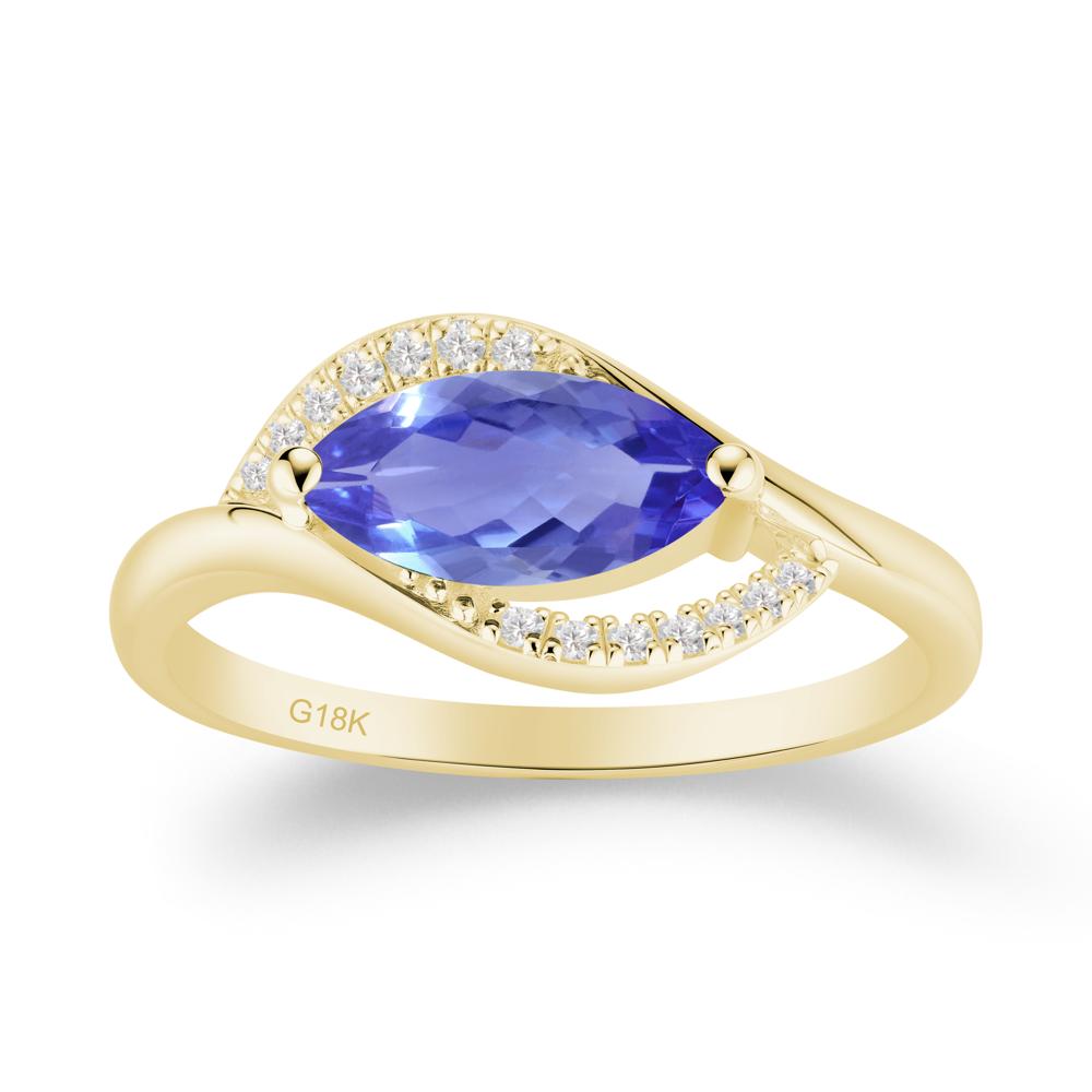 Unique Bypass Tanzanite Engagement Ring - LUO Jewelry #metal_18k yellow gold