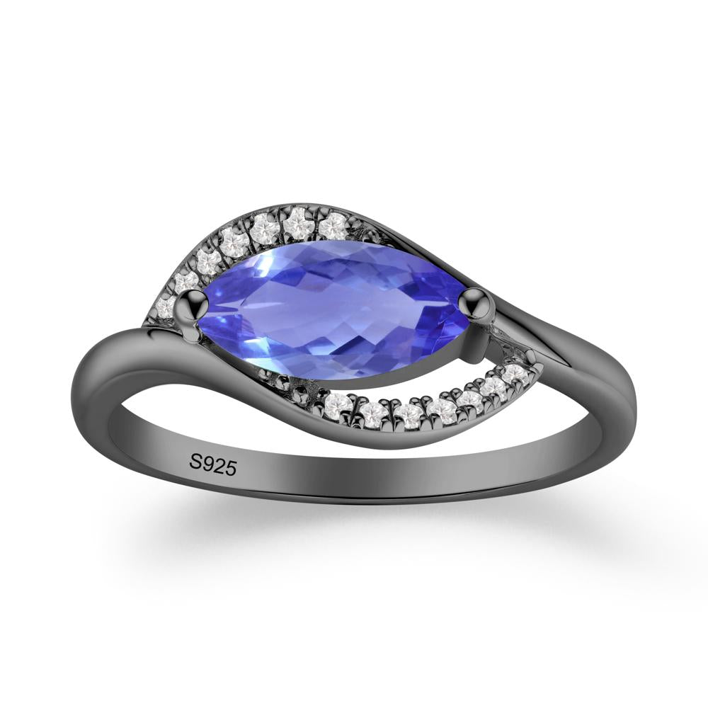 Unique Bypass Tanzanite Engagement Ring - LUO Jewelry #metal_black finish sterling silver