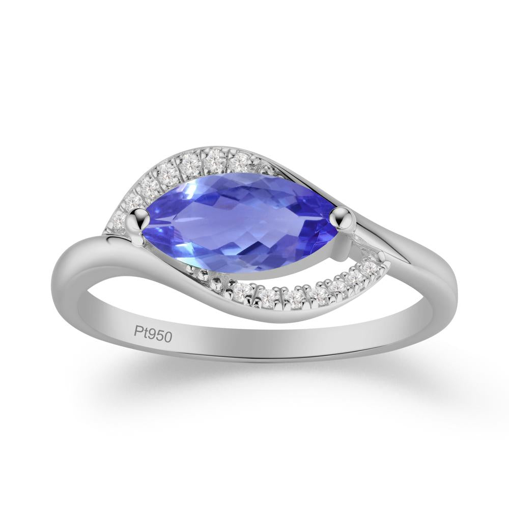 Unique Bypass Tanzanite Engagement Ring - LUO Jewelry #metal_platinum