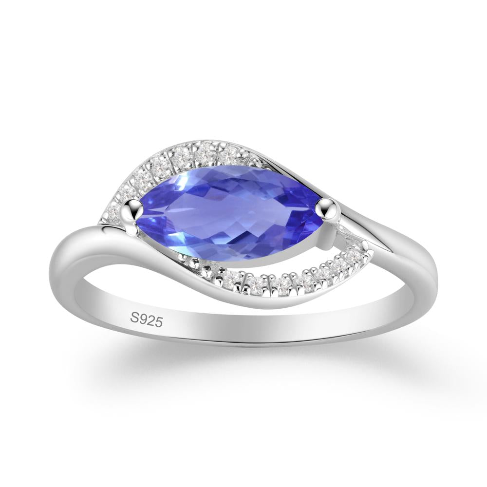 Unique Bypass Tanzanite Engagement Ring - LUO Jewelry #metal_sterling silver