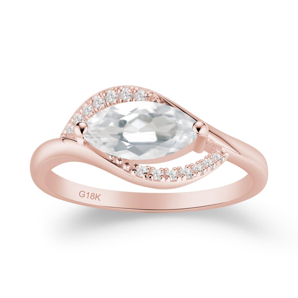 Leaf White Topaz Bypass Ring - LUO Jewelry #metal_18k rose gold