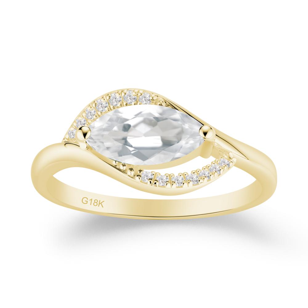 Leaf White Topaz Bypass Ring - LUO Jewelry #metal_18k yellow gold