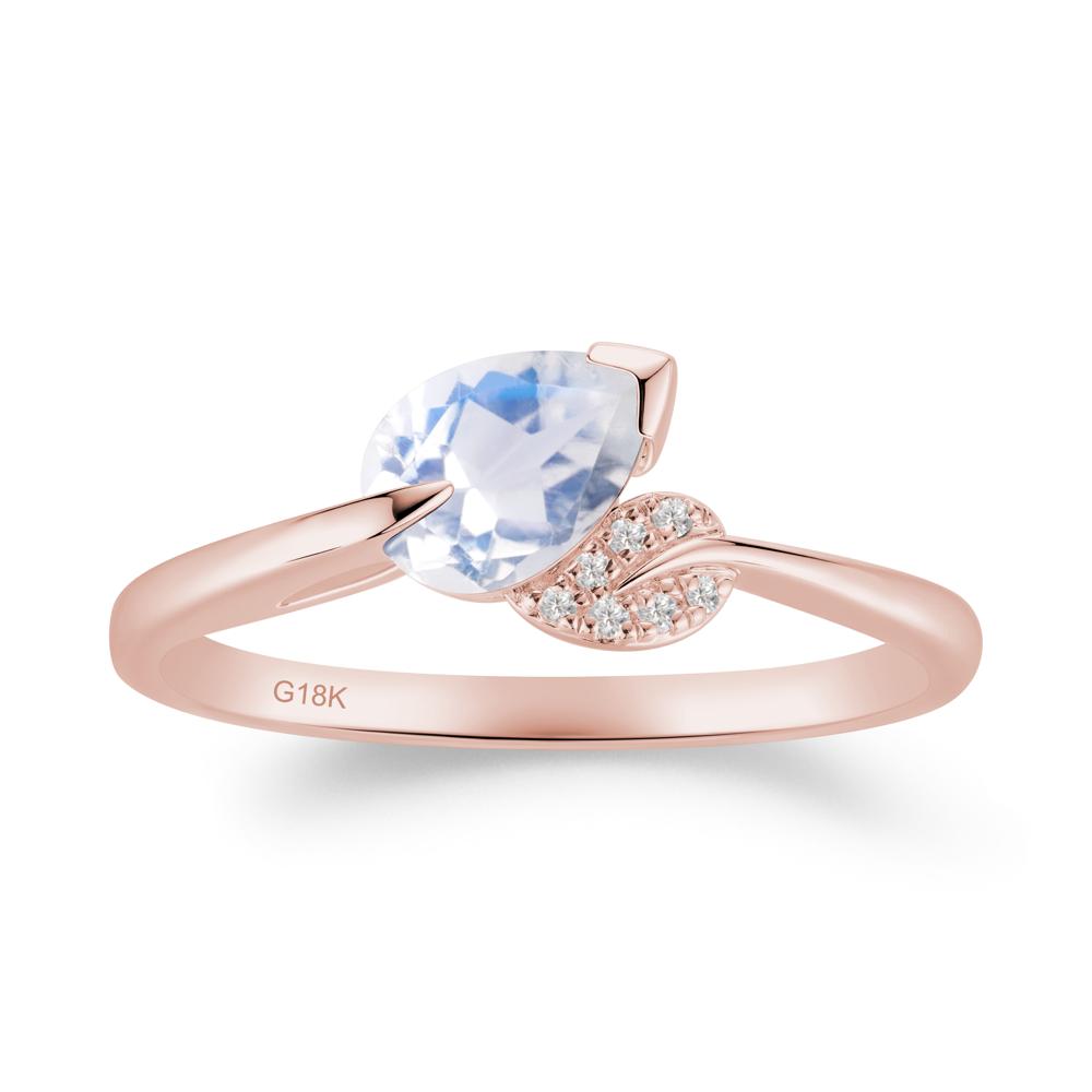 Twisted Leaf Pear Cut Moonstone Ring - LUO Jewelry #metal_18k rose gold