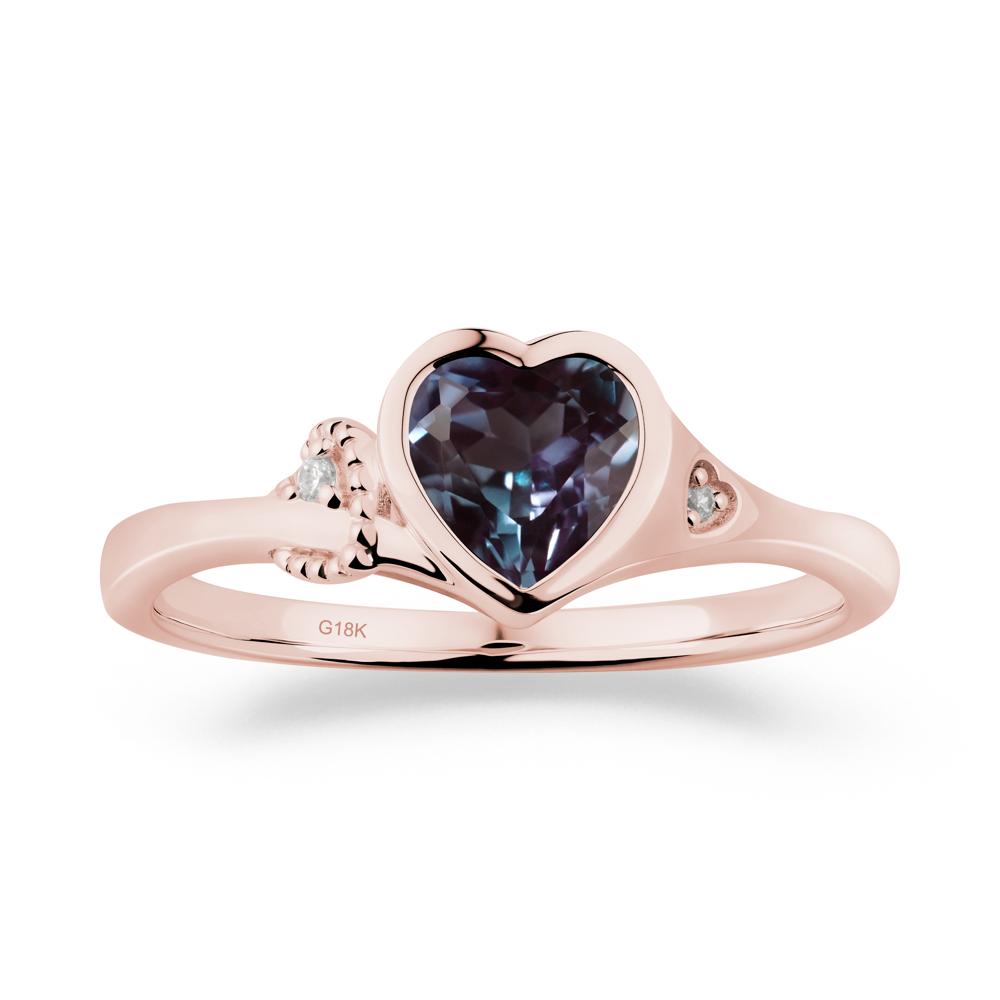Vintage Heart Alexandrite Knot Ring - LUO Jewelry #metal_18k rose gold