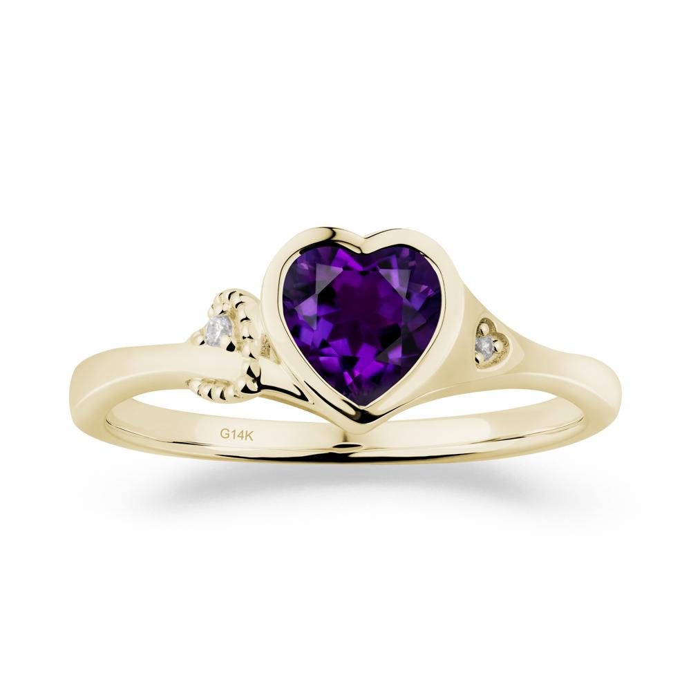 Vintage Heart Amethyst Knot Ring - LUO Jewelry #metal_14k yellow gold