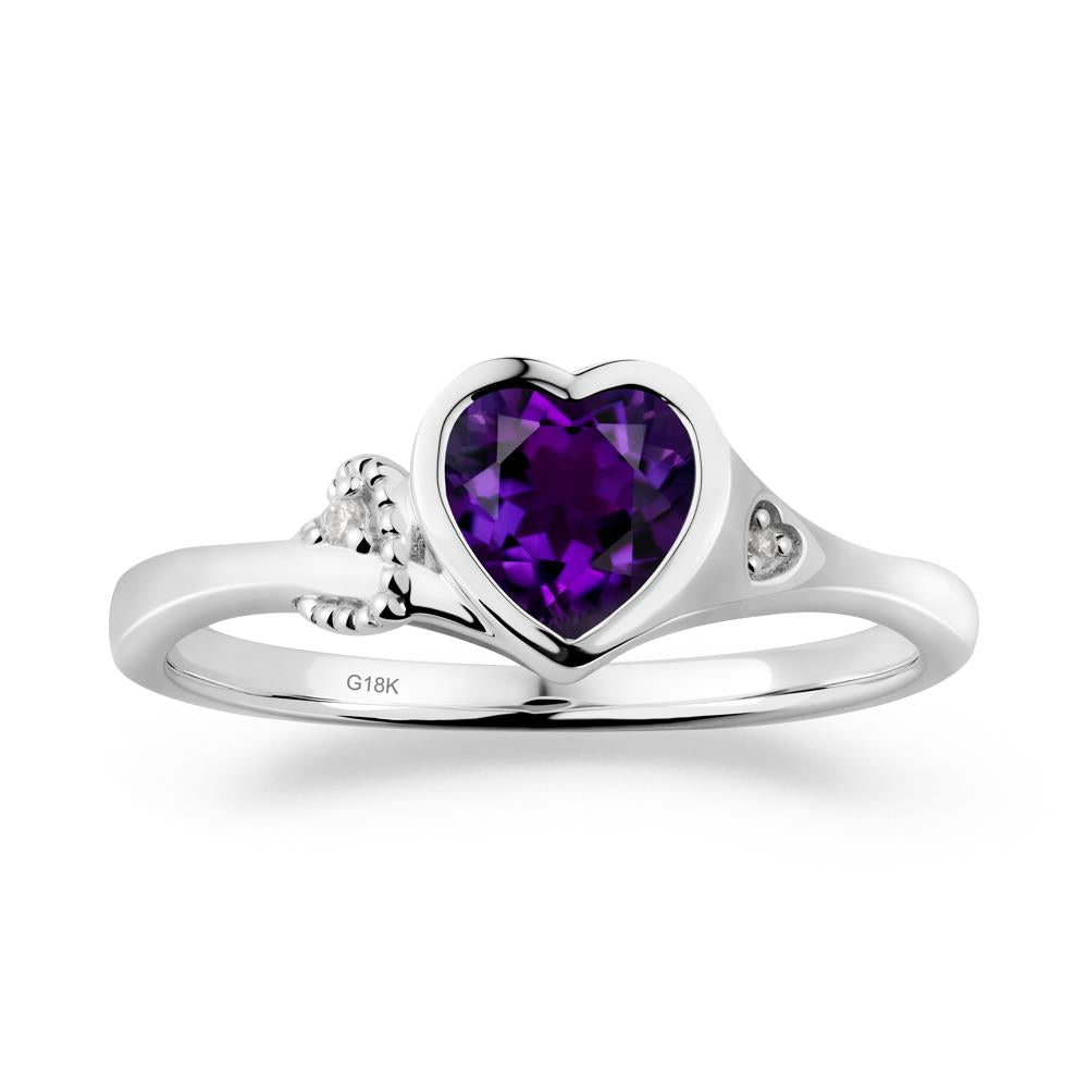 Vintage Heart Amethyst Knot Ring - LUO Jewelry #metal_18k white gold