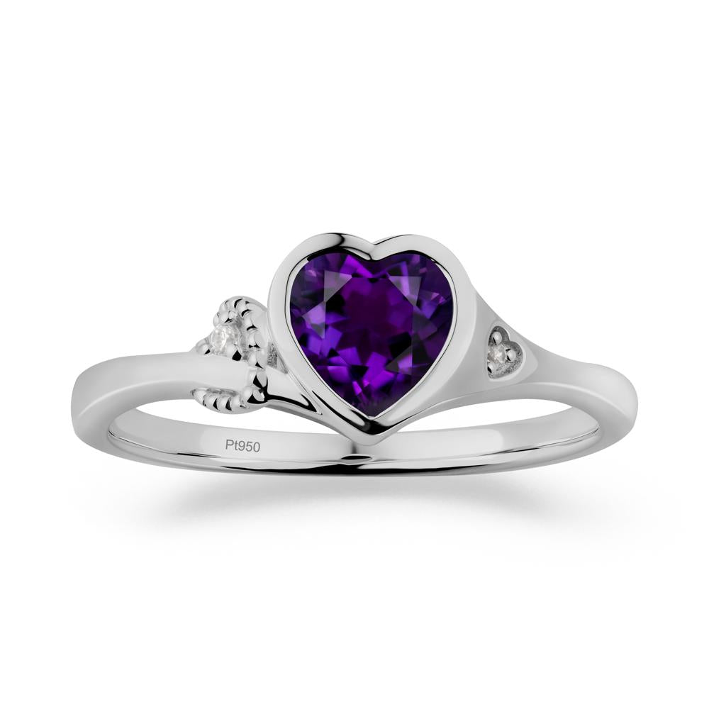 Vintage Heart Amethyst Knot Ring - LUO Jewelry #metal_platinum