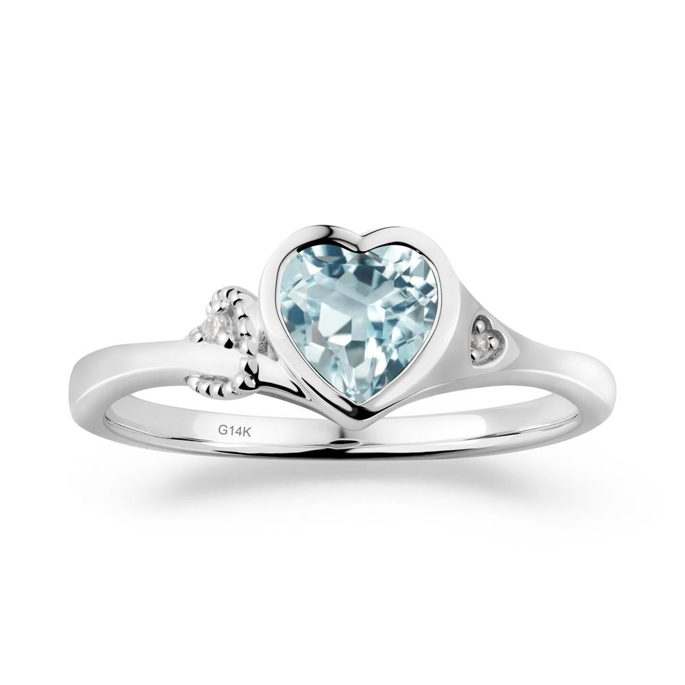 Romantic Filigree Knot Aquamarine Ring - LUO Jewelry #metal_14k white gold