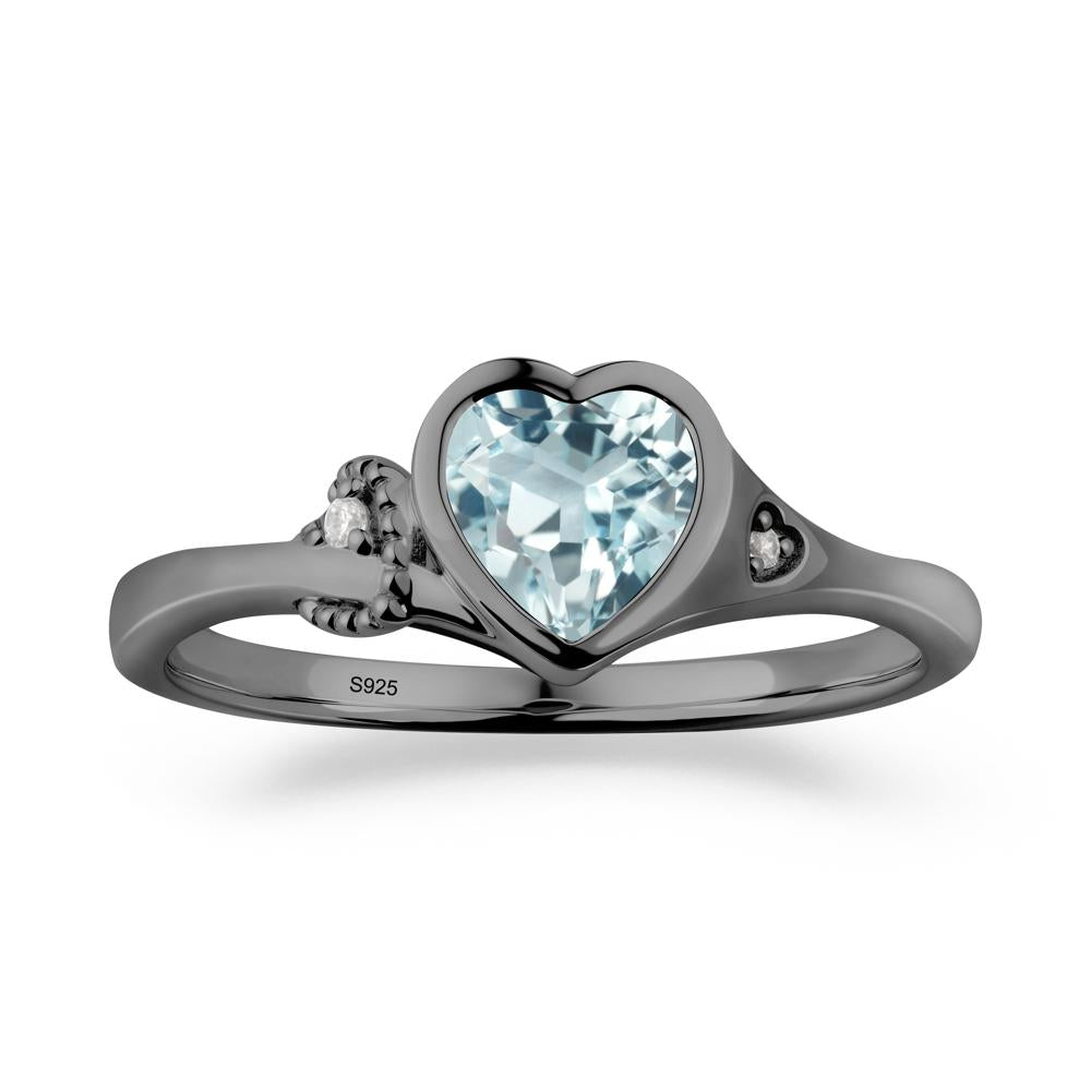 Romantic Filigree Knot Aquamarine Ring - LUO Jewelry #metal_black finish sterling silver