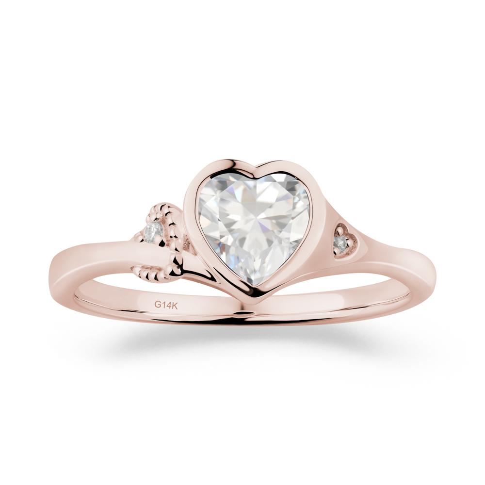 Vintage Heart Cubic Zirconia Knot Ring - LUO Jewelry #metal_14k rose gold
