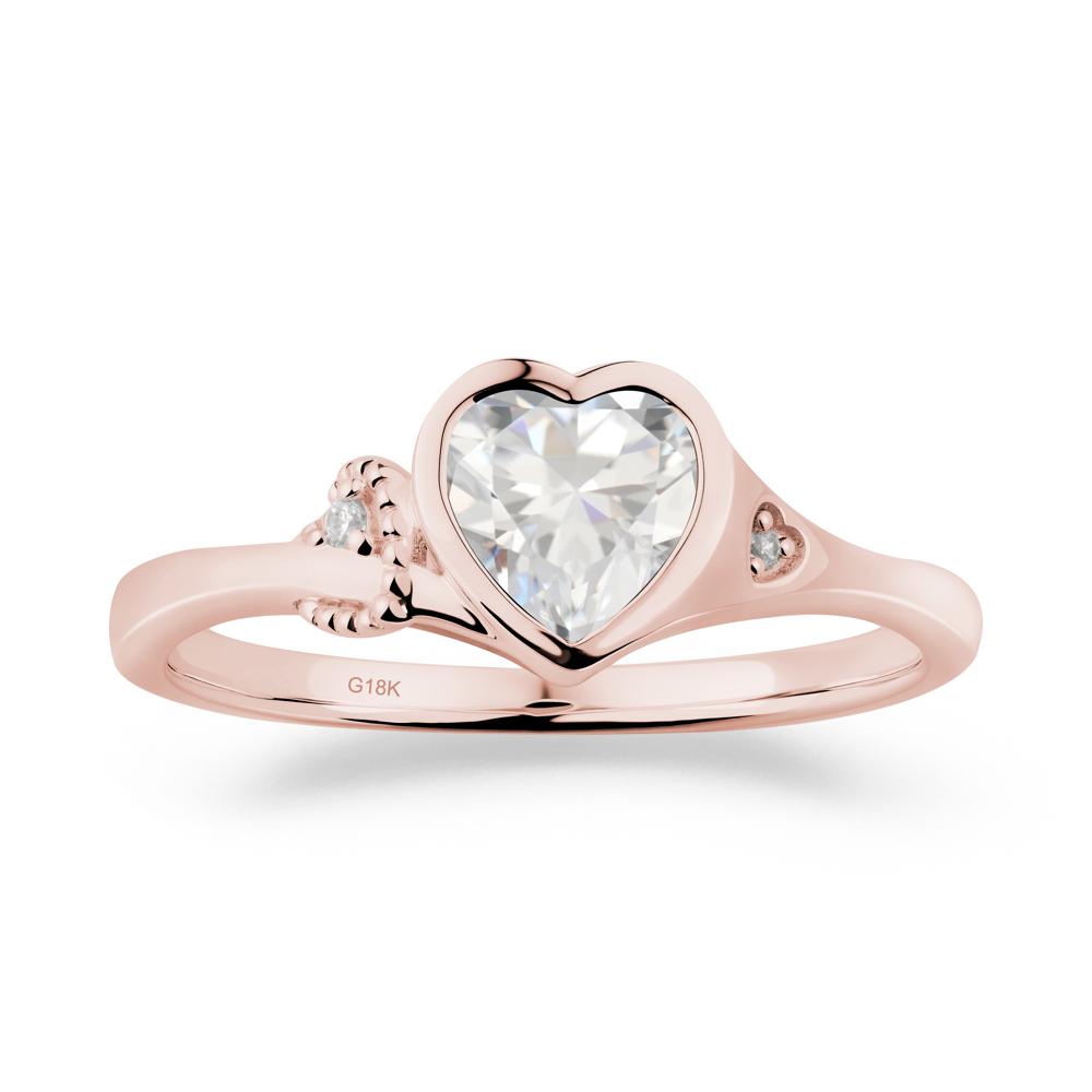 Vintage Heart Cubic Zirconia Knot Ring - LUO Jewelry #metal_18k rose gold