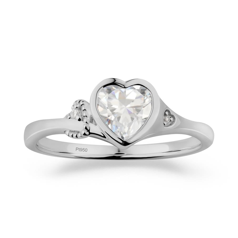 Vintage Heart Cubic Zirconia Knot Ring - LUO Jewelry #metal_platinum