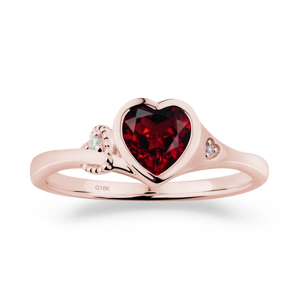 Vintage Heart Garnet Knot Ring - LUO Jewelry #metal_18k rose gold