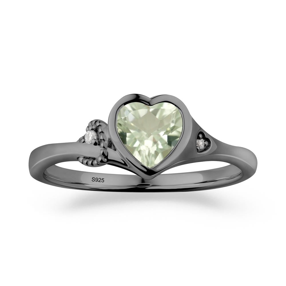 Romantic Filigree Knot Green Amethyst Ring - LUO Jewelry #metal_black finish sterling silver