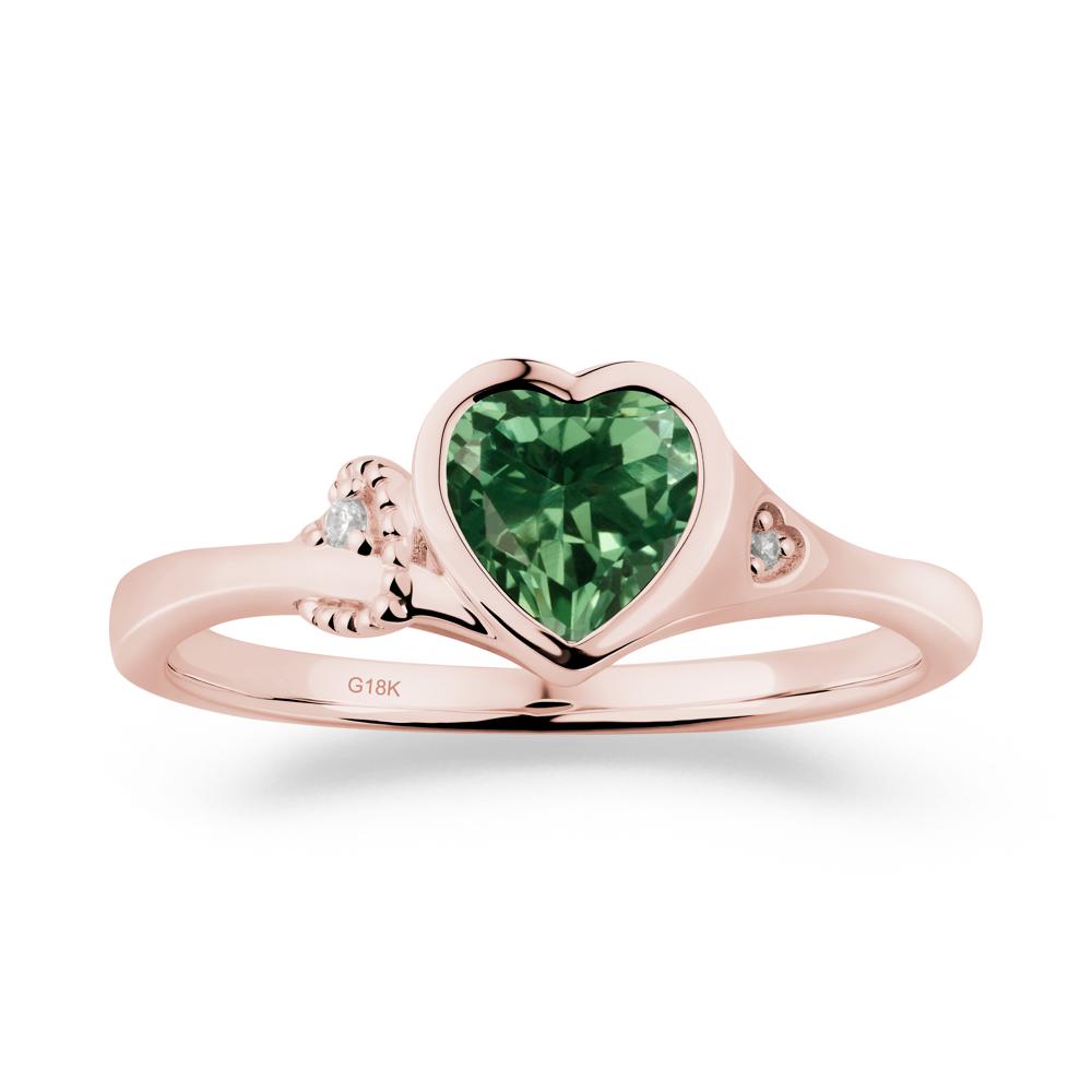 Vintage Heart Green Sapphire Knot Ring - LUO Jewelry #metal_18k rose gold