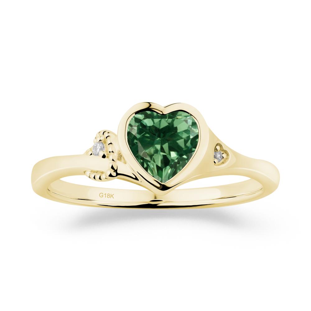 Vintage Heart Green Sapphire Knot Ring - LUO Jewelry #metal_18k yellow gold