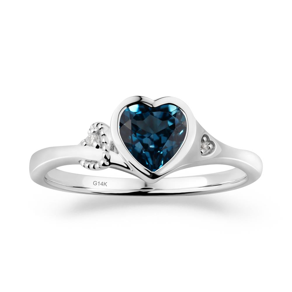 Romantic Filigree Knot London Blue Topaz Ring - LUO Jewelry #metal_14k white gold