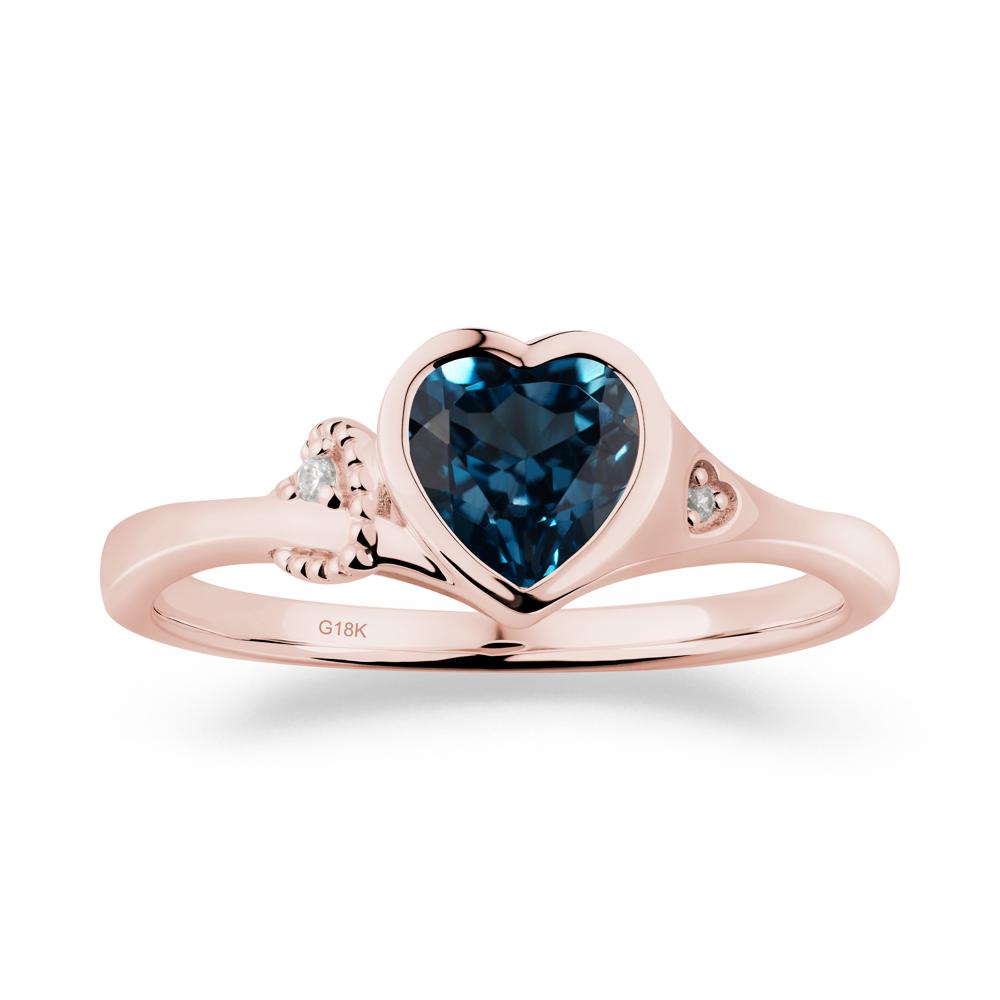 Romantic Filigree Knot London Blue Topaz Ring - LUO Jewelry #metal_18k rose gold