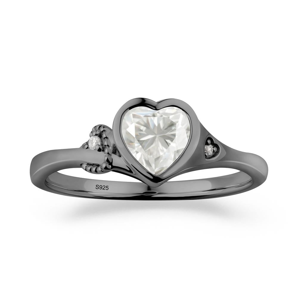 Romantic Filigree Knot Moissanite Ring - LUO Jewelry #metal_black finish sterling silver