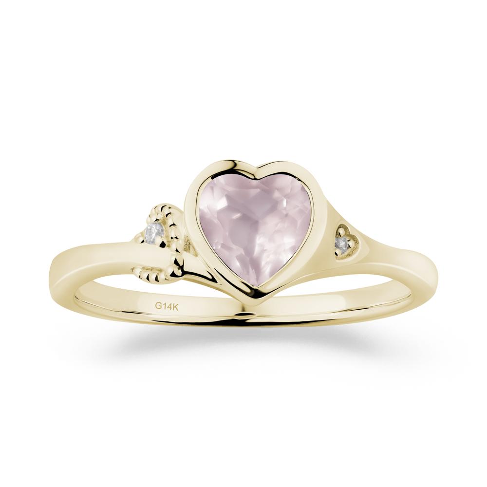 Romantic Filigree Knot Rose Quartz Ring - LUO Jewelry #metal_14k yellow gold