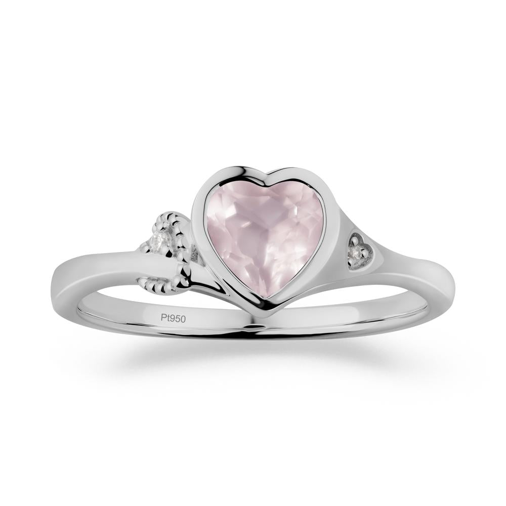 Romantic Filigree Knot Rose Quartz Ring - LUO Jewelry #metal_platinum