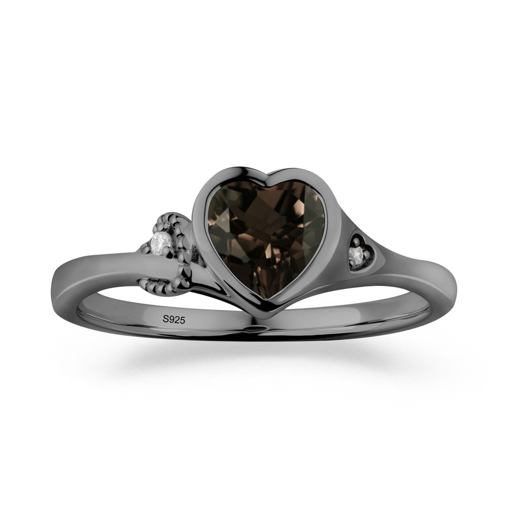 Romantic Filigree Knot Smoky Quartz Ring - LUO Jewelry #metal_black finish sterling silver