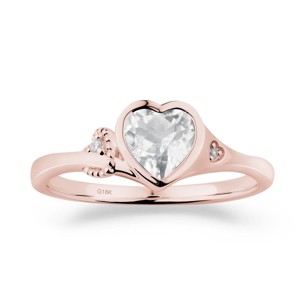 Vintage Heart White Topaz Knot Ring - LUO Jewelry #metal_18k rose gold