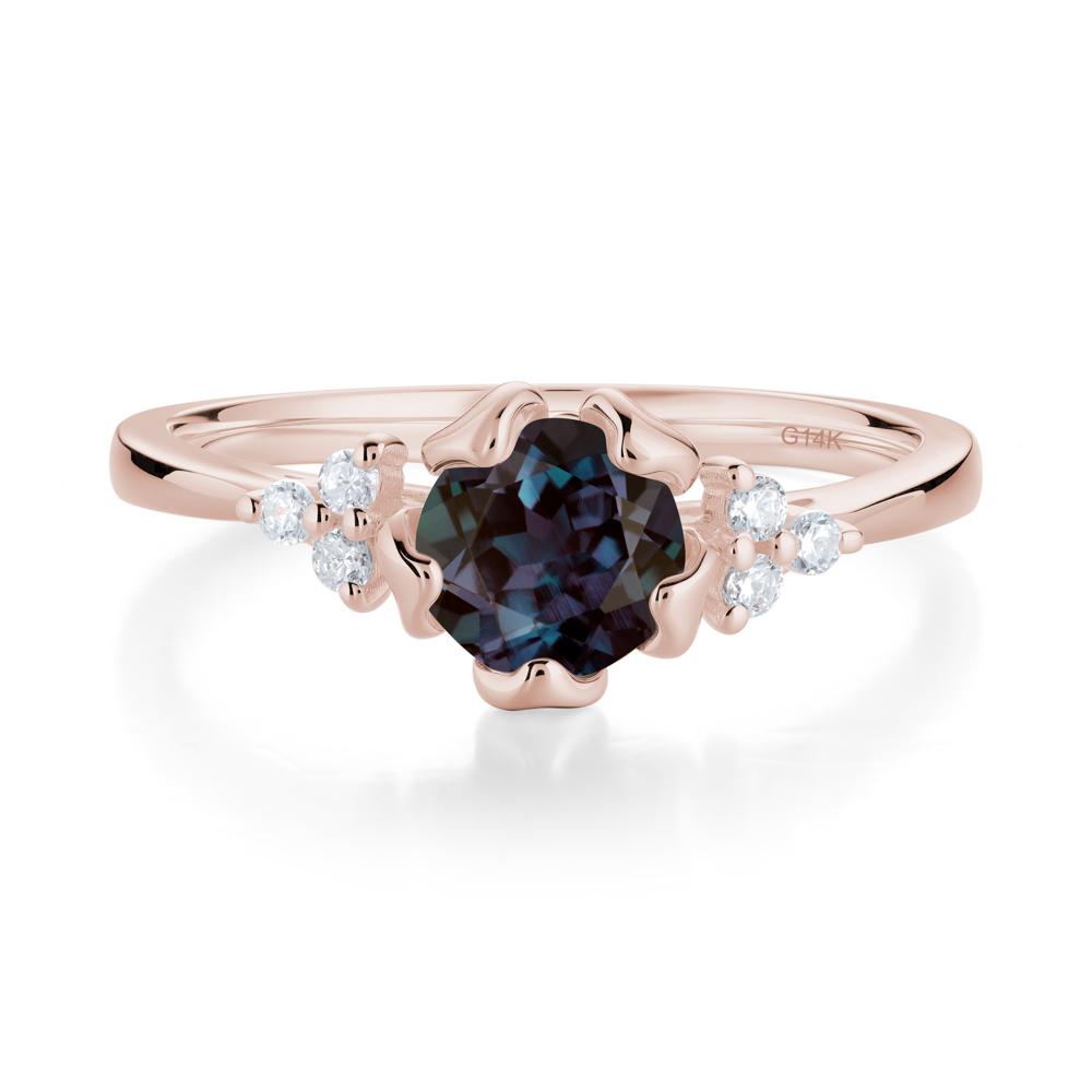 Floral Alexandrite Cluster Ring - LUO Jewelry #metal_14k rose gold