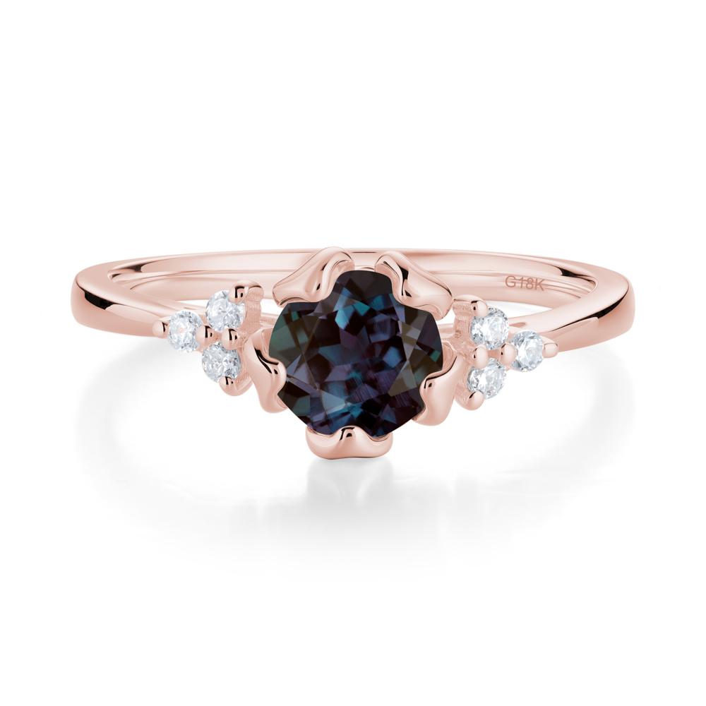 Floral Alexandrite Cluster Ring - LUO Jewelry #metal_18k rose gold