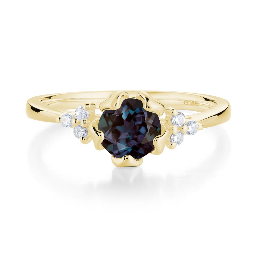 Floral Alexandrite Cluster Ring - LUO Jewelry #metal_18k yellow gold