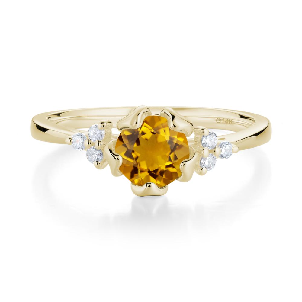 Floral Citrine Cluster Ring - LUO Jewelry #metal_14k yellow gold