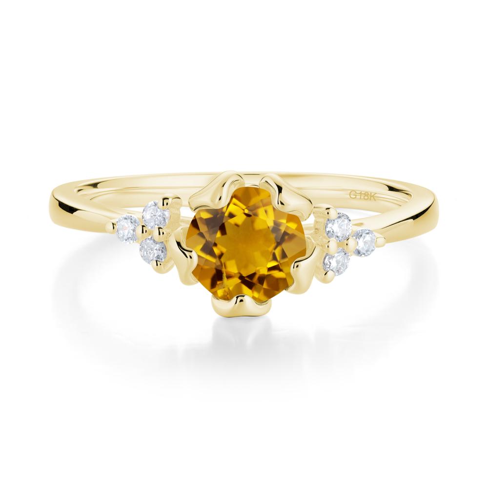 Floral Citrine Cluster Ring - LUO Jewelry #metal_18k yellow gold