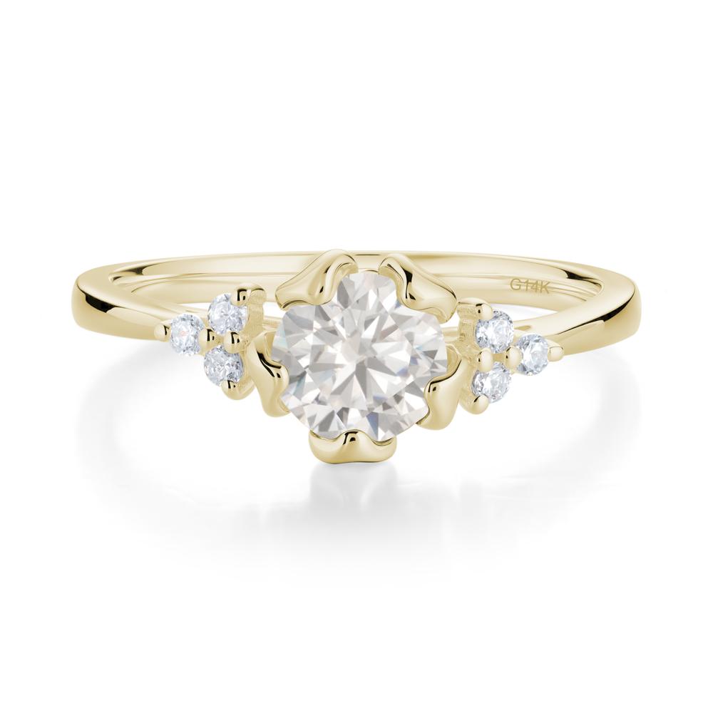 Blooming Cubic Zirconia Flower Ring - LUO Jewelry #metal_14k yellow gold