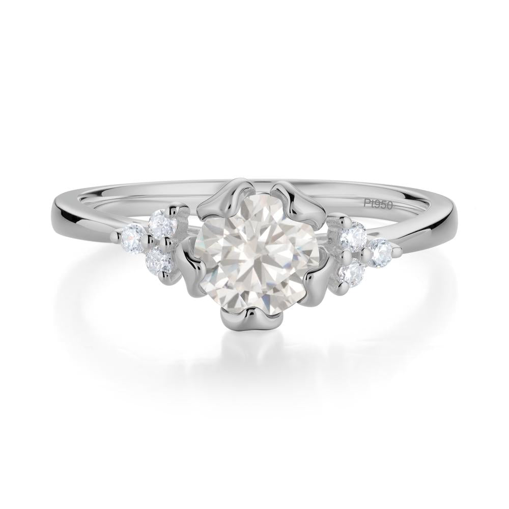 Blooming Cubic Zirconia Flower Ring - LUO Jewelry #metal_platinum