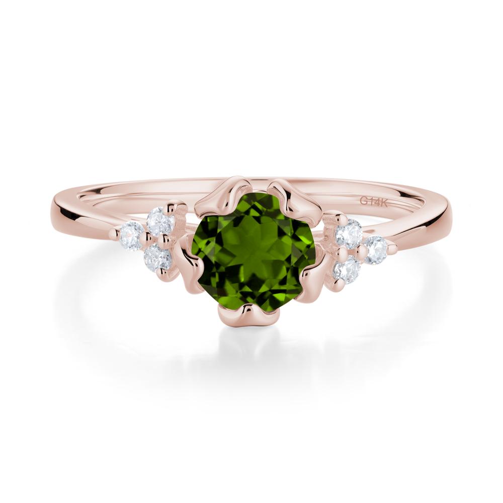 Floral Diopside Cluster Ring - LUO Jewelry #metal_14k rose gold