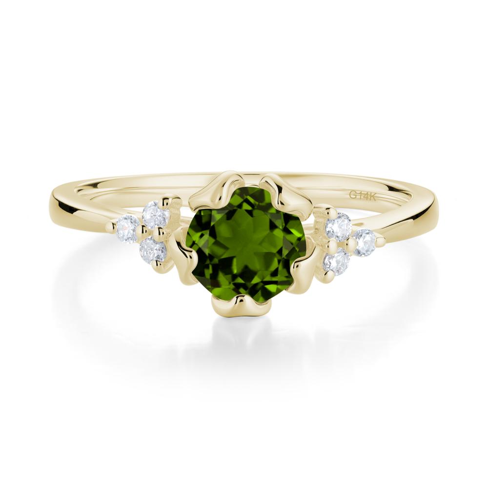 Floral Diopside Cluster Ring - LUO Jewelry #metal_14k yellow gold